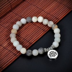 Amazonit Lotus Unisex matt Amazonite kő OM Lotus Buddha jóga karkötő Chakra Mala gyöngyök
