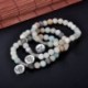 Amazonit Lotus Unisex matt Amazonite kő OM Lotus Buddha jóga karkötő Chakra Mala gyöngyök