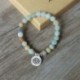 Amazonit Lotus Unisex matt Amazonite kő OM Lotus Buddha jóga karkötő Chakra Mala gyöngyök