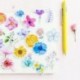 A2 45PCS DIY Scrapbooking Virág matricák Dekorációs papíráru ellátási napló