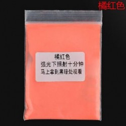 Narancsvörös 10g fény a sötét fényes por fluoreszcens fényes pigment graffiti DIY