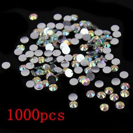 Többszínű - 1000db 4mm-es Csillogó kristályos - strasszos dísz körömhöz - műkörömhöz