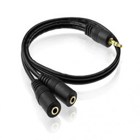 3,5 mm-es férfi-2x női audio-Aux-kábel sztereó hosszabbító fejhallgató-elosztó kábel