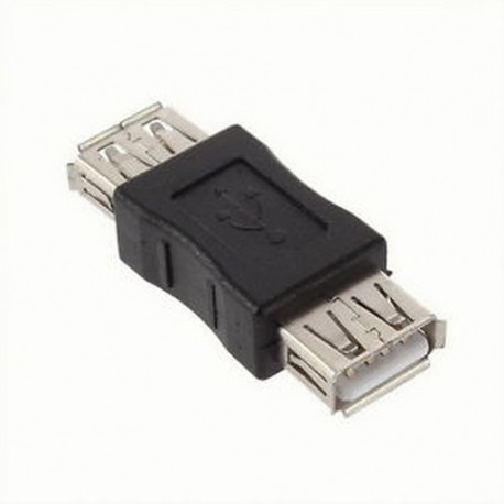 Fekete USB 2.0 A típusú nőstény egy női hosszabbító csatlakozó adapterhez F / F átalakító