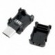 10db fekete mikro USB 5-pólusú csatlakozó csatlakozó port forrasztó dugó műanyag fedél