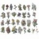 *B 60db / Lot Vintage autós növényi matricák Kawaii írószerek DIY Scrapbooking matricák