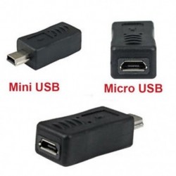 Fekete mikro USB női mini USB férfi adapter töltő átalakító adapter