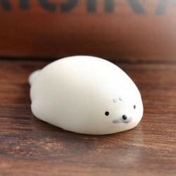 Kawaii Stretch Japán tengeri oroszlán Mochi Squeeze Box Toy Soft Press Doll Squishy