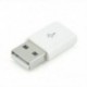 fehér 1db Micro USB-hím USB 2.0-ás férfi konverteradapter a mobil telefonhoz