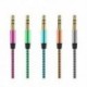 Arany 3,5 mm-es audio AUX TRS jack kábel Nylon hímzett csatlakozó sztereó autós telefonhoz 1M