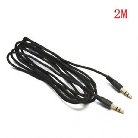 2M Fekete 3,5 mm-es AUX kiegészítő kiegészítő sztereó kábel férfi-férfi hangkábel MP3 autó számítógéphez