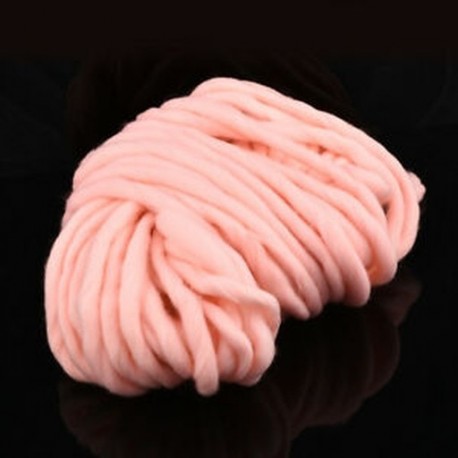 Rózsaszín 1 Roll Chunky gyapjú fonal Super Soft Bulky kar Kötés gyapjú Roving horgolás DIY
