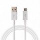 fehér Micro 2.0 USB töltő töltő szinkron adat kábel a Samsung HTC LG Andriod telefonhoz