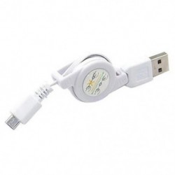 fehér Micro USB A és USB 2.0 B közötti, visszahúzható kábeladat-szinkron töltő a Samsung számára
