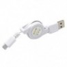 fehér Micro USB A és USB 2.0 B közötti, visszahúzható kábeladat-szinkron töltő a Samsung számára