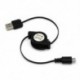 fehér Micro USB A és USB 2.0 B közötti, visszahúzható kábeladat-szinkron töltő a Samsung számára