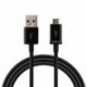 Fekete 1M Micro USB töltő szinkronizálási adatkábel Samsung Galaxy S3 S4 HTC Android telefonhoz