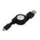 Fekete Visszahúzható Micro USB 2.0 adatszinkron töltő kábel kábel a Samsung HTC Android számára