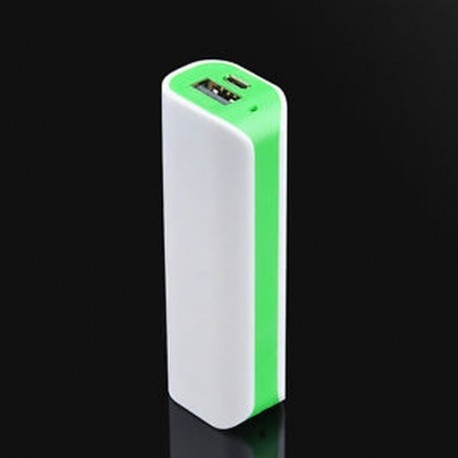 Zöld 1 * 2600mAh hordozható hálózati banki biztonsági másolat külső akkumulátor töltő mobiltelefonhoz