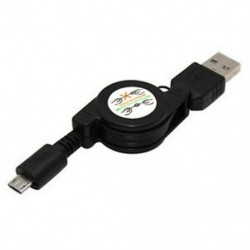 Fekete Micro USB 2.0 visszahúzható adatszinkron töltő kábel kábel a Samsung HTC Android számára