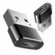 Fekete USB 3.0 (A-típusú) Férfi USB3.1-hez (C-típusú) Női átalakító adapter csatlakozó 1db