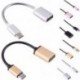 Fekete Fém USB C 3.1 C típusú férfi-USB női OTG adatszinkronizáló kábel adapter