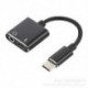 Rózsa arany 2 in1 USB C típusú, 3,5 mm-es fejhallgató-csatlakozó adapter AUX &amp  Sync dátum töltőkábel