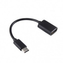 Fekete Fém USB C 3.1 C típusú férfi-USB női OTG szinkron adatátalakító adapterkábel