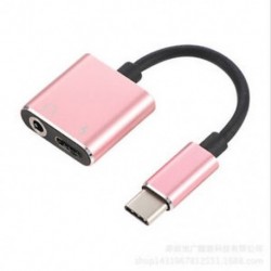Rózsa arany C típus 3,5 mm és 2 in1 töltő fejhallgató audio jack USB C kábel adapter 1Pc