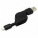 fehér Univerzális Micro USB A USB 2.0 B-hez visszahúzható adatszinkronizáló töltőkábel kábel