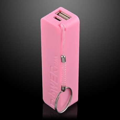 Rózsaszín akkumulátor 2600mAh USB hordozható külső akkumulátortöltő Power Bank mobiltelefonhoz