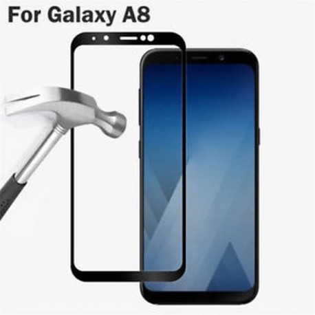2018 Fekete teljes borítású edzett üveg képernyővédő fólia Samsung Galaxy A8 készülékhez