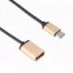 Fekete USB C 3.1 C típusú férfi-USB női fém OTG adatszinkronizáló átalakító adapter kábel