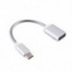 Ezüst USB C 3.1 C típusú férfi-USB női fém OTG adatszinkronizáló átalakító adapter kábel