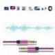 Arany 1M 3.5mm AUX Audio TRS Jack kábel Nylon hímzett csatlakozó sztereó autós telefonhoz