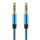 Arany 1M 3.5mm AUX Audio TRS Jack kábel Nylon hímzett csatlakozó sztereó autós telefonhoz