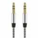 Arany 1M 3.5mm AUX Audio TRS Jack kábel Nylon hímzett csatlakozó sztereó autós telefonhoz