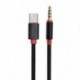 Fekete , 3,5 mm-es férfi-USB-C férfi sztereó 3,5 mm-es alumínium típusú c-3,5 mm-es audio Aux kábel