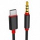 Fekete , 3,5 mm-es férfi-USB-C férfi sztereó 3,5 mm-es alumínium típusú c-3,5 mm-es audio Aux kábel