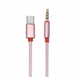 Rózsa arany C-típusú 3,5 mm-es audio Aux-kábel, 3,5 mm-es alumínium férfi USB-C 3,5 mm-es sztereó sztereó