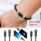 C típushoz Android Huawei C típusú Mirco USB adat töltő csuklópánt karkötő USB töltés