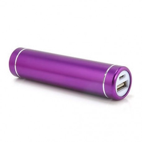 Lila Hordozható 2600mAh külső USB Power Bank Box akkumulátor töltő mobiltelefonhoz