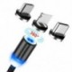 Piros (C típus) Fonott mágneses villám   USB töltő Samsung Android és C típusú töltőkábelekhez