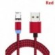 Piros (C típus) Fonott mágneses villám   USB töltő Samsung Android és C típusú töltőkábelekhez