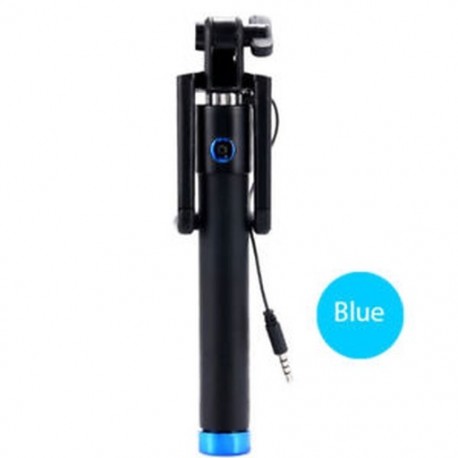 Kék Kézi vezetékes Selfie Stick meghosszabbítható monopod zárszerkezet okos telefonhoz