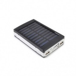 Fekete Napelemes LED hordozható Dual USB Power Bank 5x 18650 külső akkumulátor töltő doboz DIY