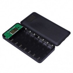 Fekete 5V 2.1A 3 USB 7X 18650 mobil tápegység tok DIY akkumulátor töltő doboz tok