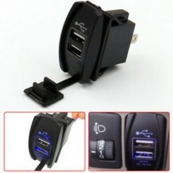 12-24V 3.1A autós automatikus tápegység töltő csatlakozóaljzat Dual LED USB vízálló