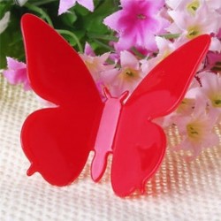 Fényes vörös 12db 3D pillangó design fal matricák Art matricák otthoni szoba dekoráció dekor