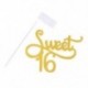 Sweet 16 - Arany színű kerek akril tortadísz szülinapra